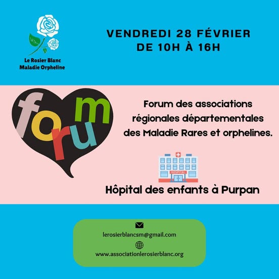 Le Rosier Blanc participe au forum des associations sur les Maladies Rares le 28 février







