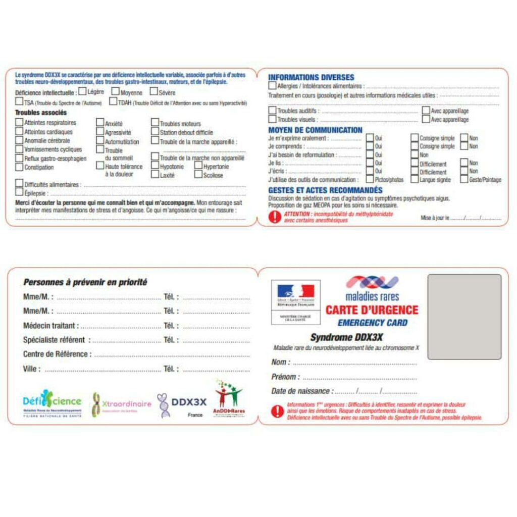 Les cartes d’urgence des maladies rares sont distribuées aux patients atteints de maladies rares.